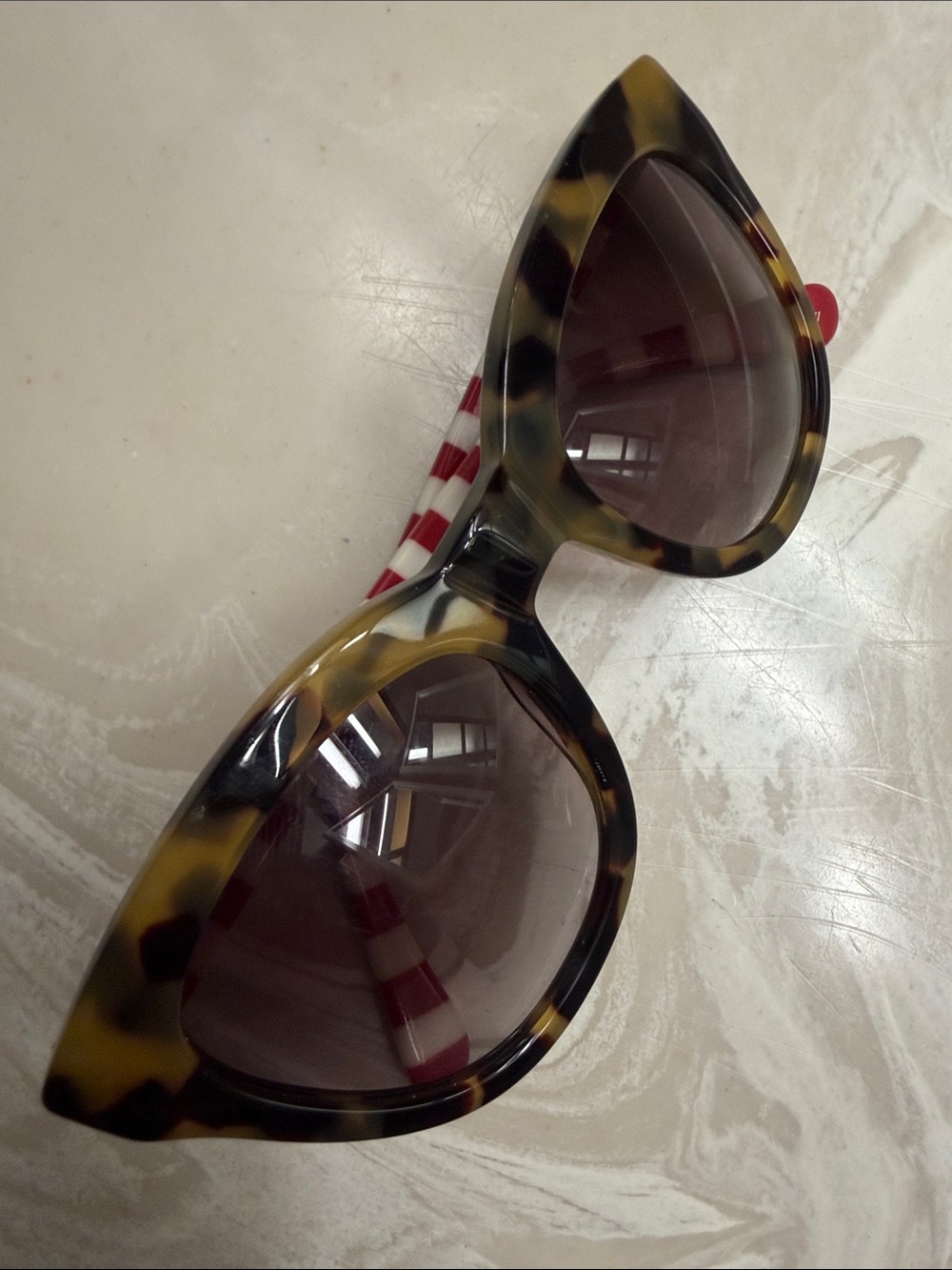 J. Crew cabana striped Tortoiseshell Sunglasses